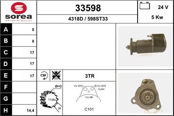 EAI 33598 - Стартер autospares.lv