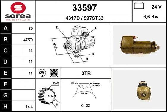 EAI 33597 - Стартер autospares.lv