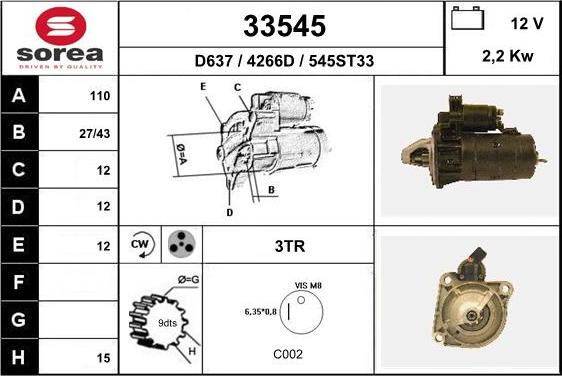 EAI 33545 - Стартер autospares.lv