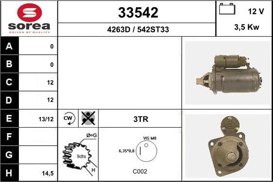 EAI 33542 - Стартер autospares.lv