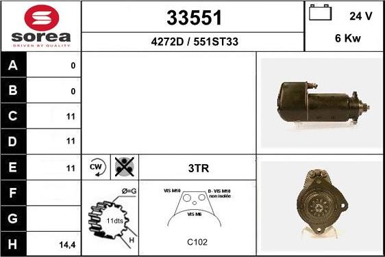 EAI 33551 - Стартер autospares.lv