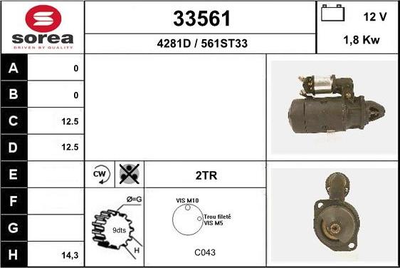 EAI 33561 - Стартер autospares.lv