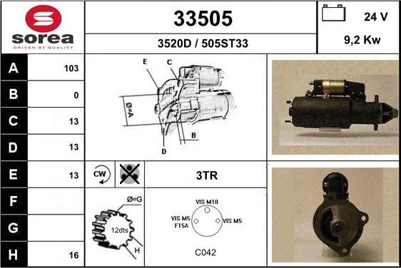 EAI 33505 - Стартер autospares.lv