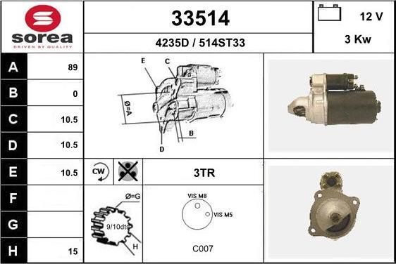 EAI 33514 - Стартер autospares.lv