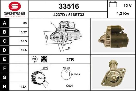 EAI 33516 - Стартер autospares.lv