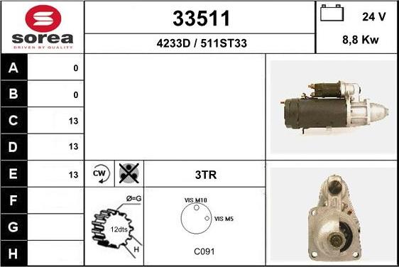 EAI 33511 - Стартер autospares.lv