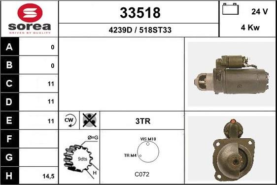 EAI 33518 - Стартер autospares.lv