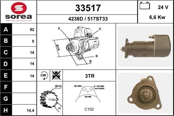 EAI 33517 - Стартер autospares.lv