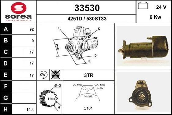 EAI 33530 - Стартер autospares.lv