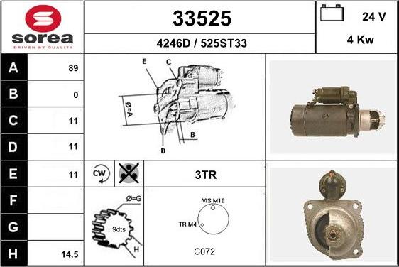 EAI 33525 - Стартер autospares.lv