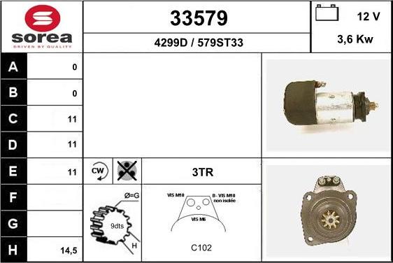 EAI 33579 - Стартер autospares.lv