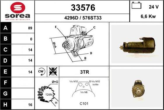 EAI 33576 - Стартер autospares.lv