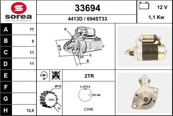 EAI 33694 - Стартер autospares.lv