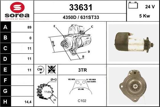 EAI 33631 - Стартер autospares.lv