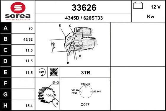 EAI 33626 - Стартер autospares.lv