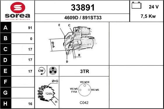 EAI 33891 - Стартер autospares.lv