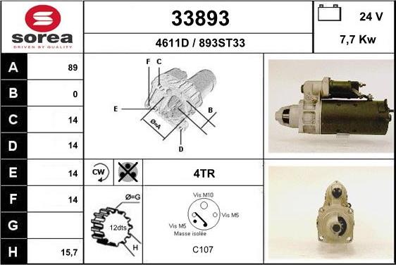 EAI 33893 - Стартер autospares.lv