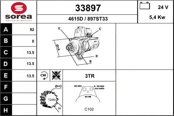 EAI 33897 - Стартер autospares.lv