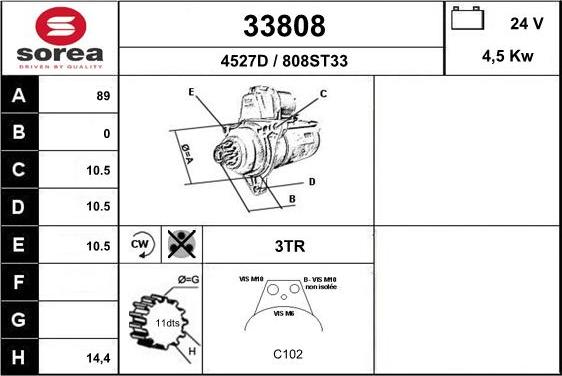 EAI 33808 - Стартер autospares.lv