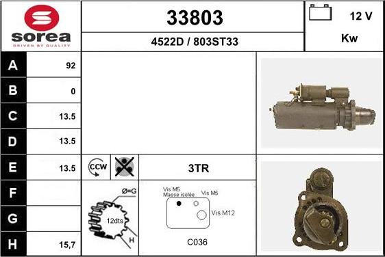 EAI 33803 - Стартер autospares.lv