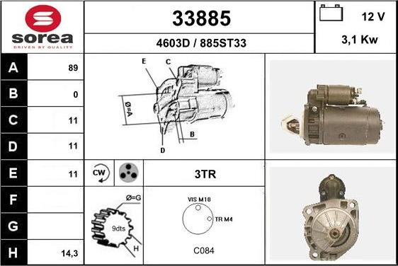 EAI 33885 - Стартер autospares.lv