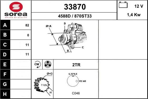 EAI 33870 - Стартер autospares.lv