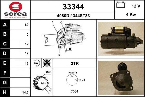 EAI 33344 - Стартер autospares.lv