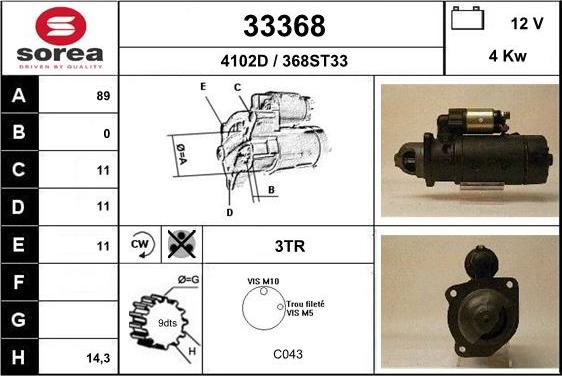 EAI 33368 - Стартер autospares.lv