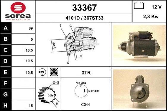 EAI 33367 - Стартер autospares.lv