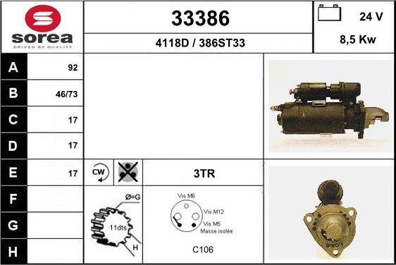 EAI 33386 - Стартер autospares.lv