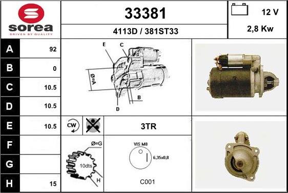 EAI 33381 - Стартер autospares.lv