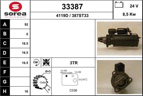 EAI 33387 - Стартер autospares.lv