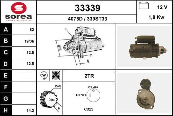 EAI 33339 - Стартер autospares.lv