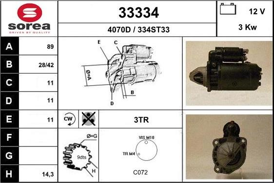 EAI 33334 - Стартер autospares.lv