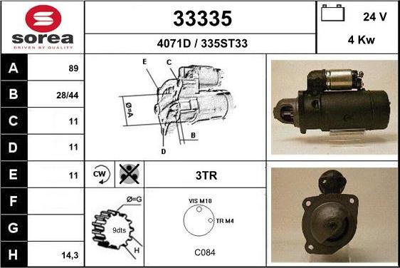 EAI 33335 - Стартер autospares.lv