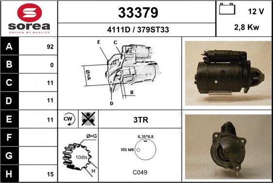 EAI 33379 - Стартер autospares.lv