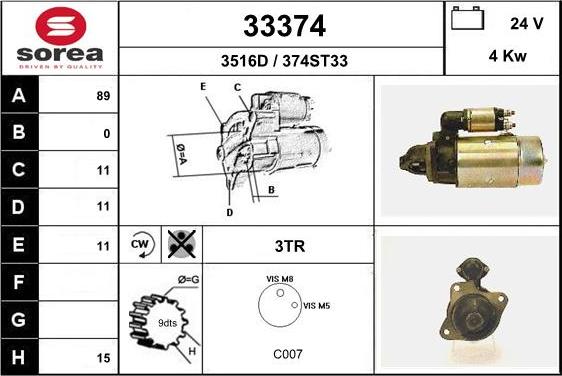 EAI 33374 - Стартер autospares.lv