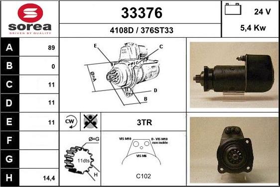 EAI 33376 - Стартер autospares.lv