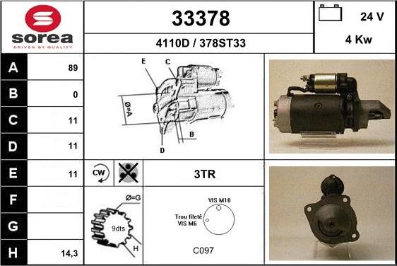 EAI 33378 - Стартер autospares.lv