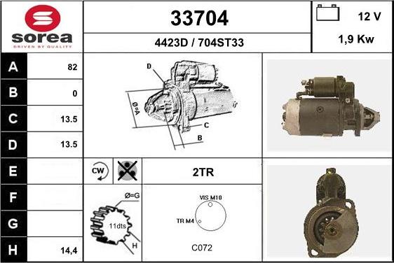 EAI 33704 - Стартер autospares.lv