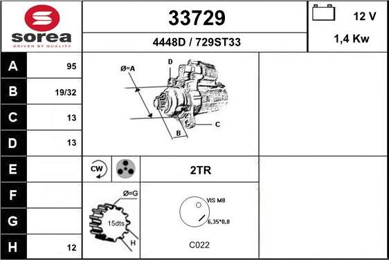 EAI 33729 - Стартер autospares.lv