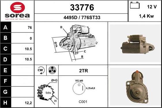 EAI 33776 - Стартер autospares.lv