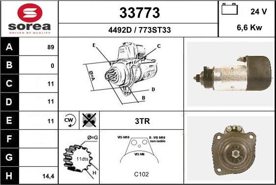 EAI 33773 - Стартер autospares.lv