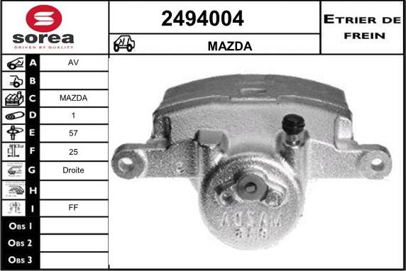 EAI 2494004 - Тормозной суппорт autospares.lv