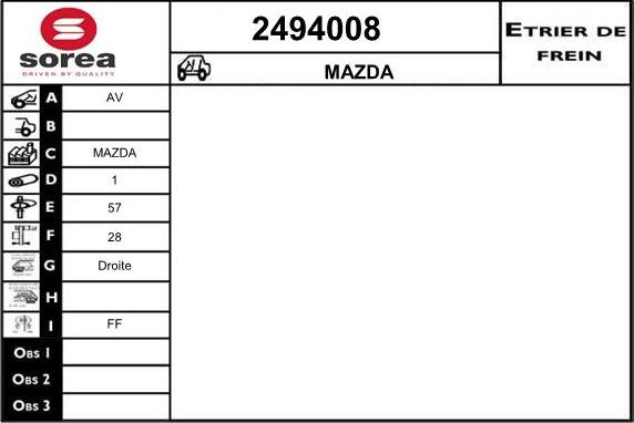 EAI 2494008 - Тормозной суппорт autospares.lv