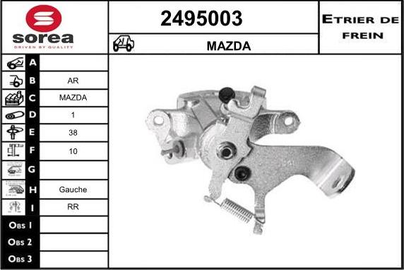 EAI 2495003 - Тормозной суппорт autospares.lv