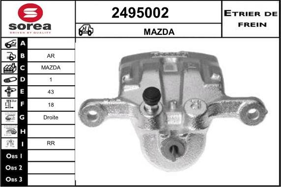 EAI 2495002 - Тормозной суппорт autospares.lv