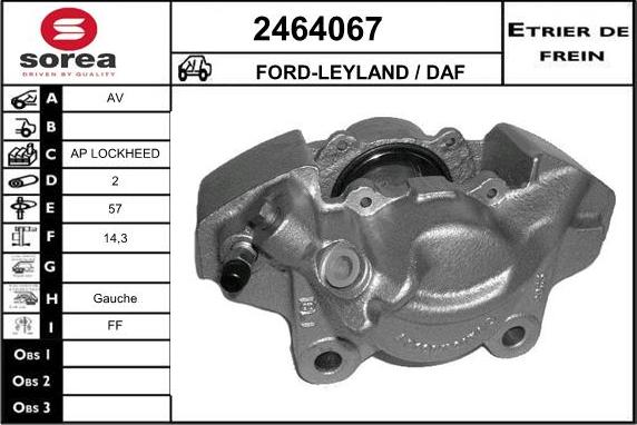 EAI 2464067 - Тормозной суппорт autospares.lv