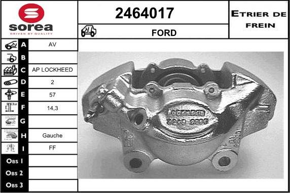 EAI 2464017 - Тормозной суппорт autospares.lv