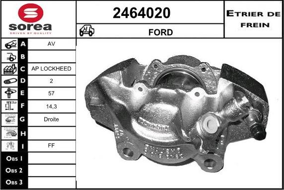 EAI 2464020 - Тормозной суппорт autospares.lv